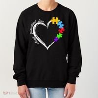 Accept Understand Love Autism Awareness Puzzle Heart Women's Sweatshirt thumb 0