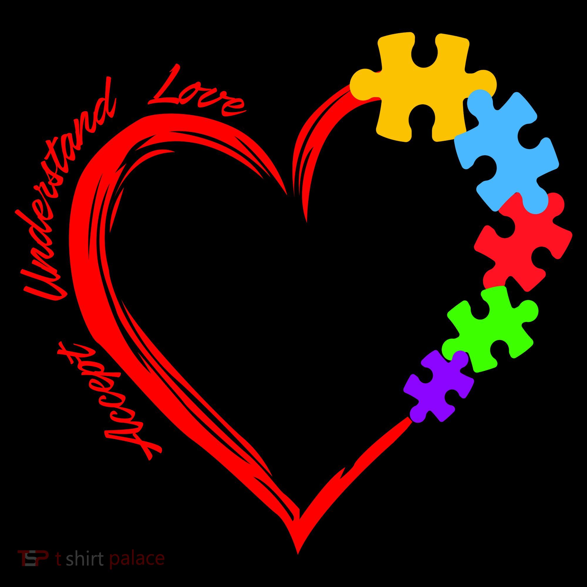 Accept Understand Love Autism Awareness Puzzle Heart Coffee Mug