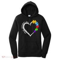 Accept Understand Love Autism Awareness Puzzle Heart Women's Hoodie thumb 0