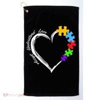 Accept Understand Love Autism Awareness Puzzle Heart Golf Towel thumb 0
