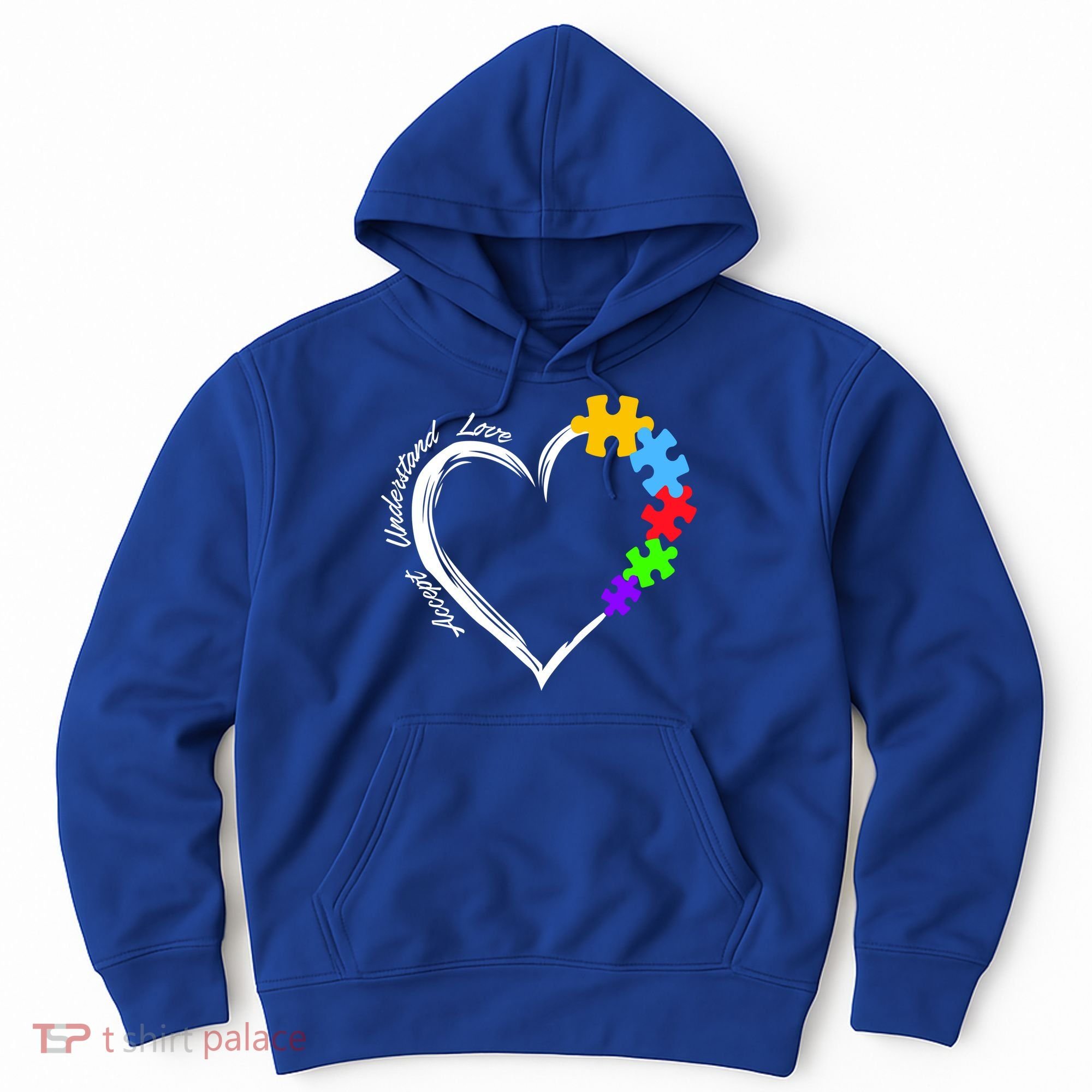Accept Understand Love Autism Awareness Puzzle Heart Hoodie