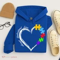 Accept Understand Love Autism Awareness Puzzle Heart Hoodie thumb 4