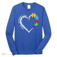 Accept Understand Love Autism Awareness Puzzle Heart Long Sleeve Shirt thumb 0