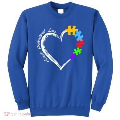 Accept Understand Love Autism Awareness Puzzle Heart Sweatshirt