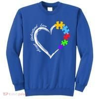 Accept Understand Love Autism Awareness Puzzle Heart Sweatshirt thumb 0