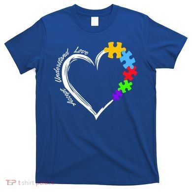 Accept Understand Love Autism Awareness Puzzle Heart T-Shirt