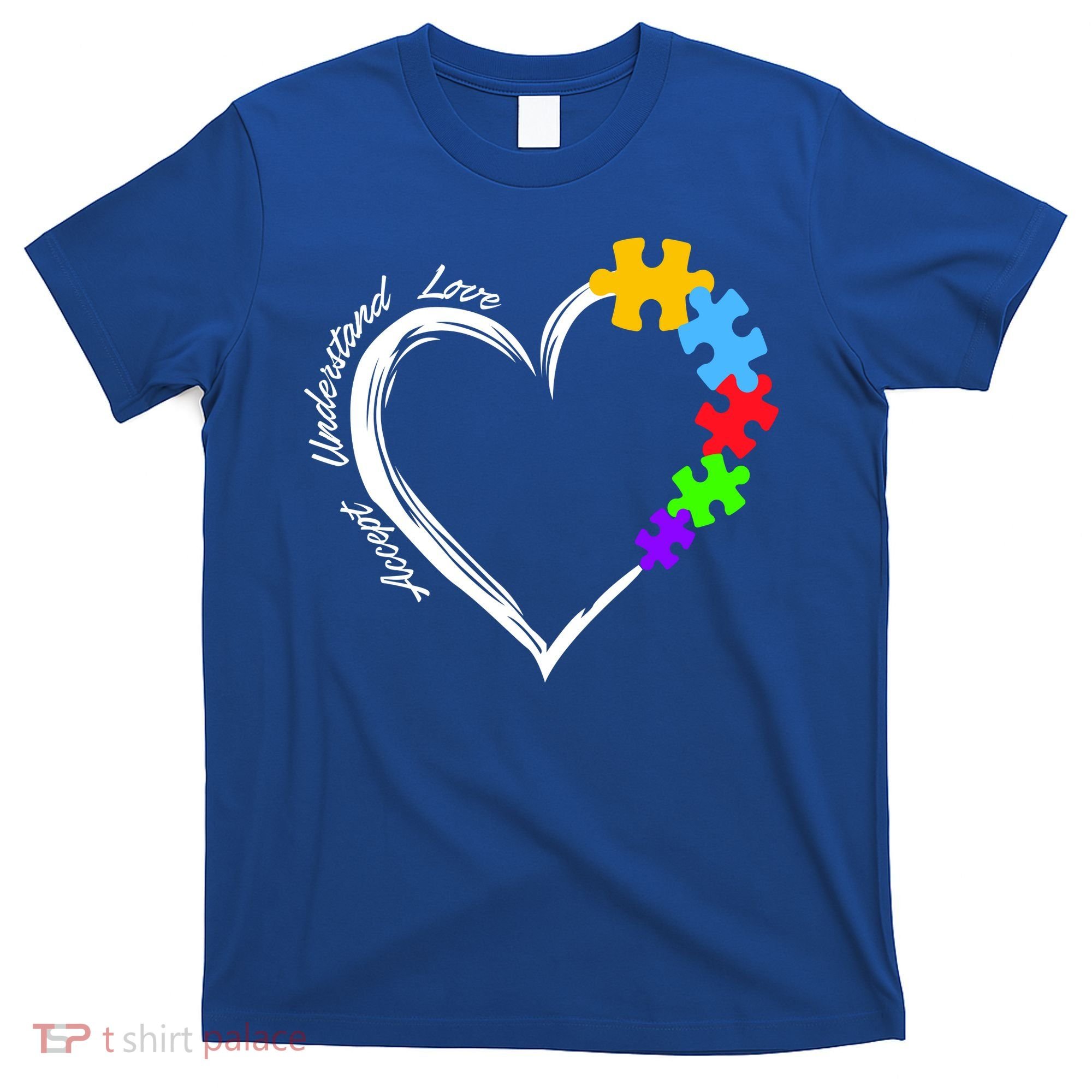 Accept Understand Love Autism Awareness Puzzle Heart T-Shirt