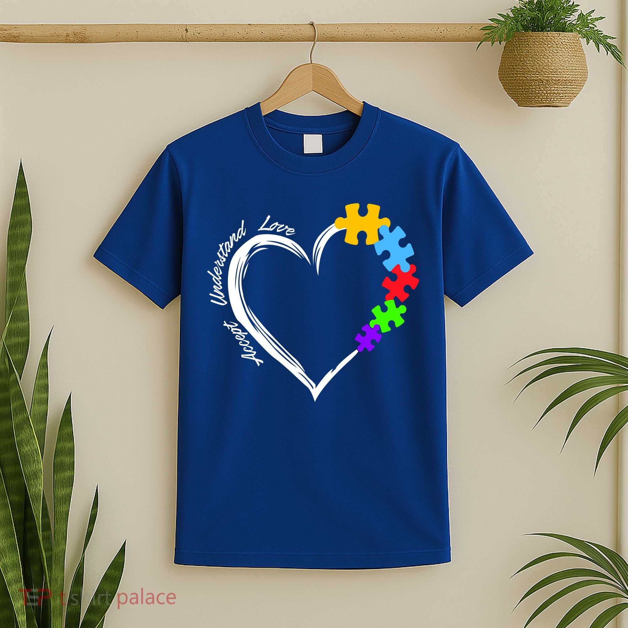 Accept Understand Love Autism Awareness Puzzle Heart T-Shirt