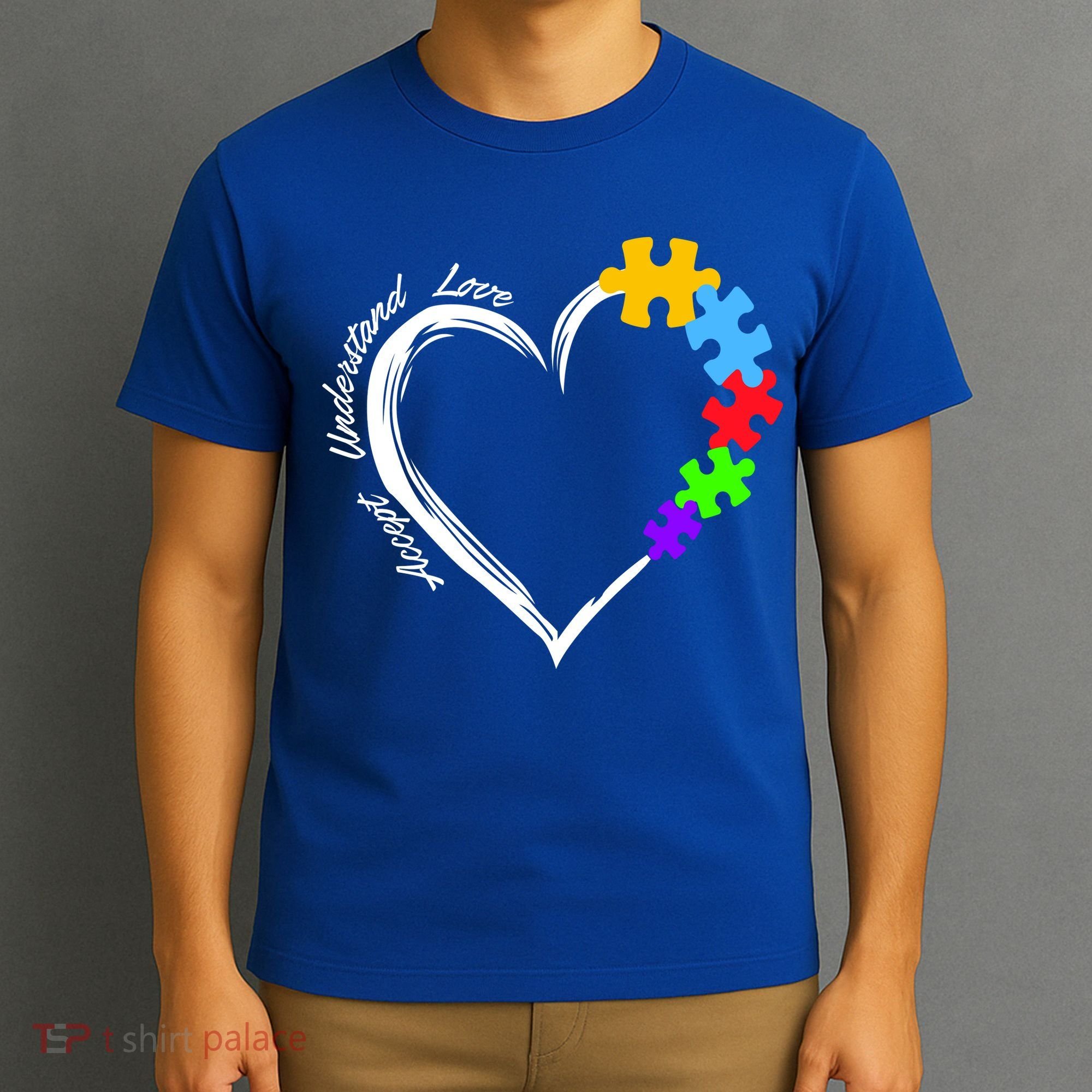 Accept Understand Love Autism Awareness Puzzle Heart T-Shirt