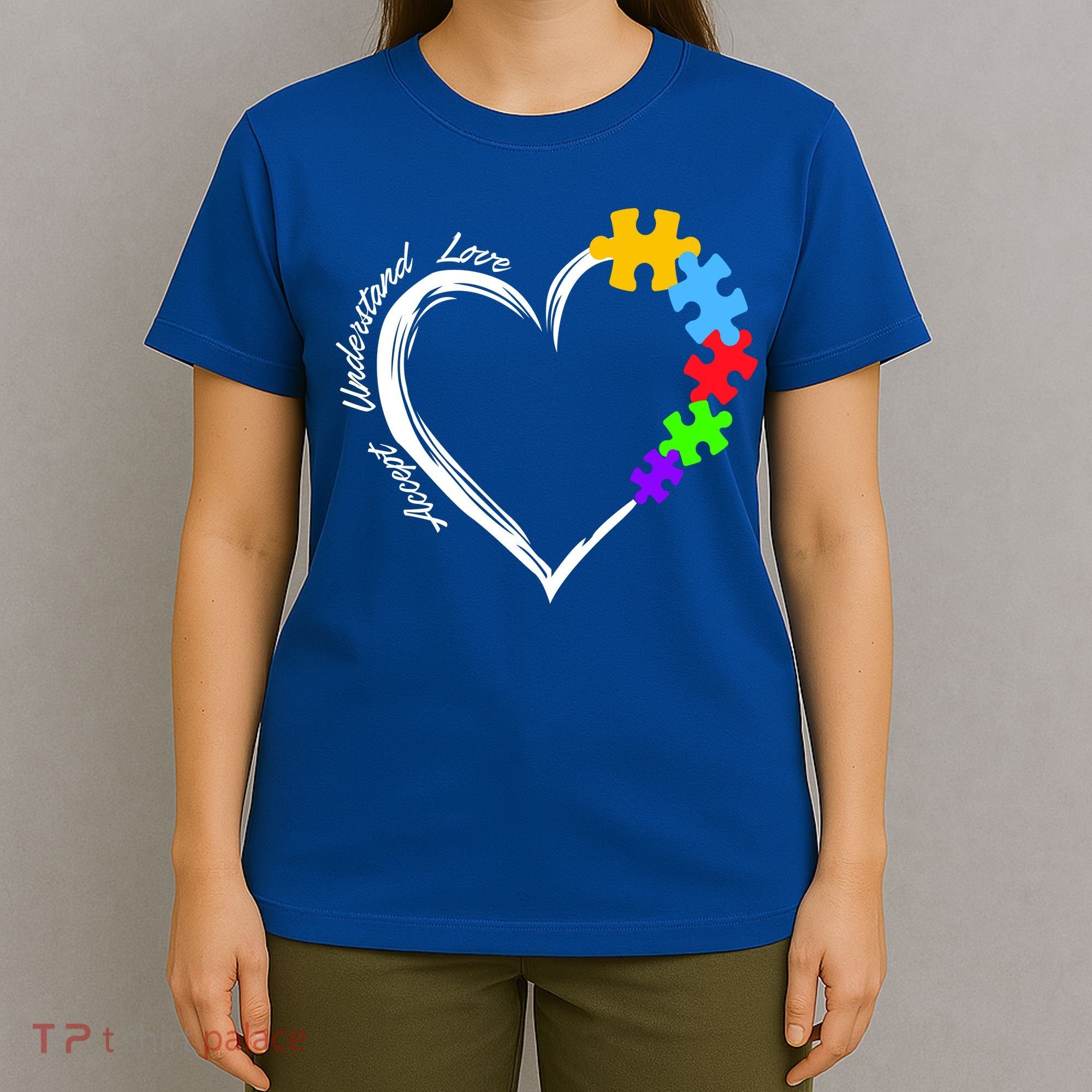 Accept Understand Love Autism Awareness Puzzle Heart T-Shirt