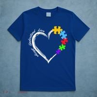 Accept Understand Love Autism Awareness Puzzle Heart T-Shirt thumb 5