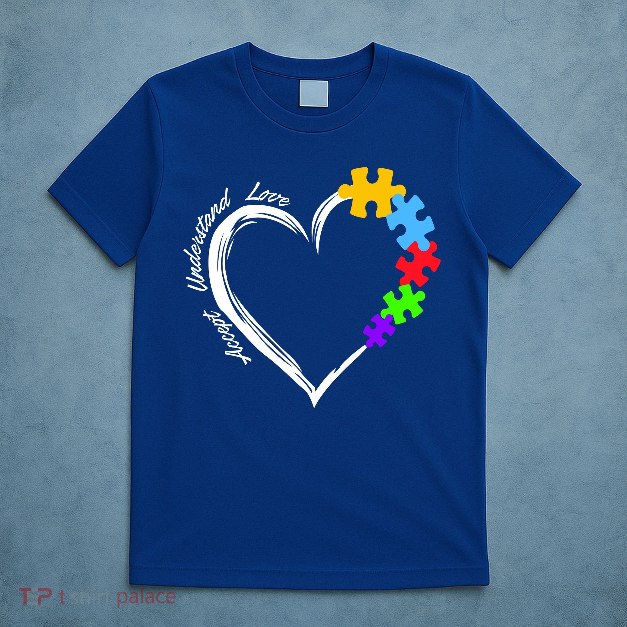 Accept Understand Love Autism Awareness Puzzle Heart T-Shirt