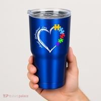 Accept Understand Love Autism Awareness Puzzle Heart Tumbler thumb 2