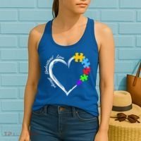 Accept Understand Love Autism Awareness Puzzle Heart Women's Tank Top thumb 2