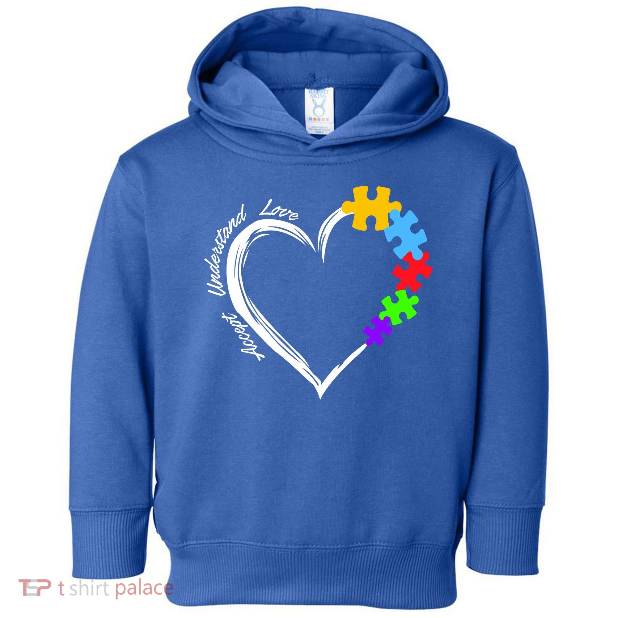 Accept Understand Love Autism Awareness Puzzle Heart Toddler Hoodie