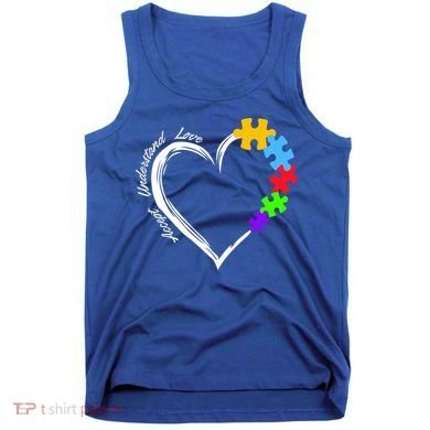 Accept Understand Love Autism Awareness Puzzle Heart Tank Top