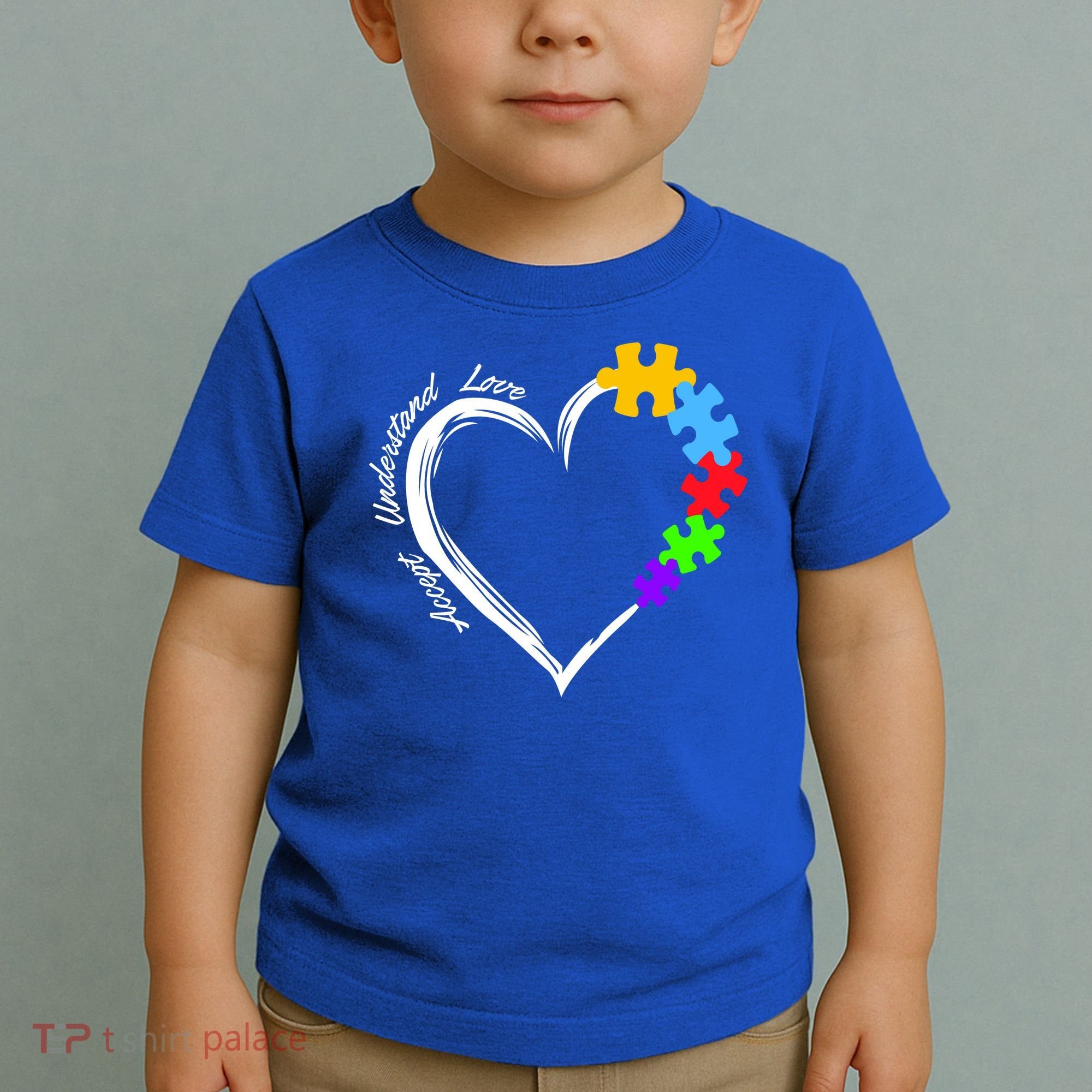 Accept Understand Love Autism Awareness Puzzle Heart Toddler T-Shirt