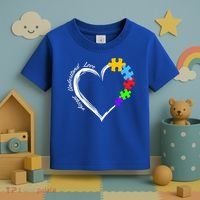Accept Understand Love Autism Awareness Puzzle Heart Toddler T-Shirt thumb 3