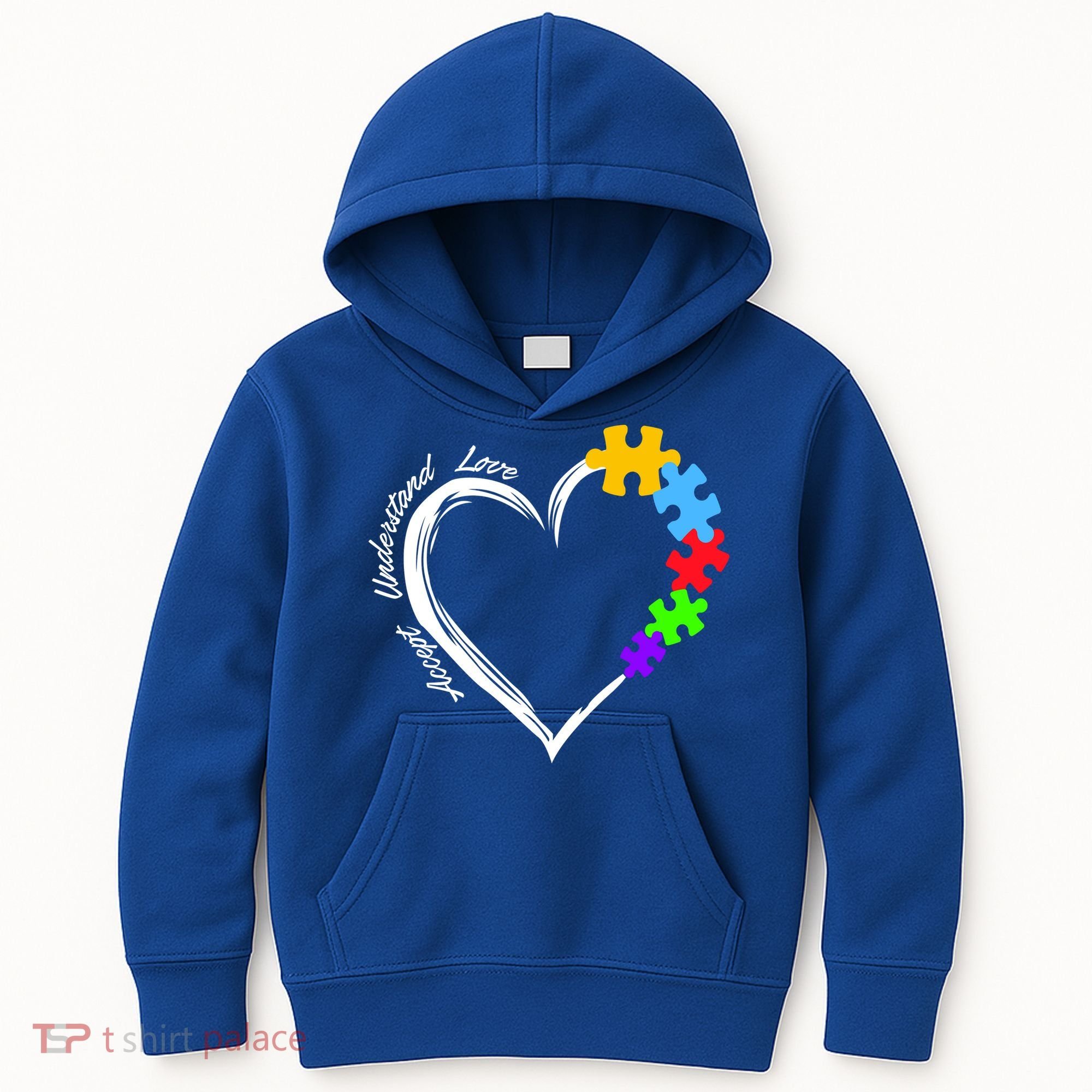 Accept Understand Love Autism Awareness Puzzle Heart Kids Hoodie