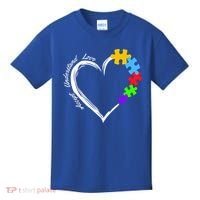 Accept Understand Love Autism Awareness Puzzle Heart Kids T-Shirt thumb 0