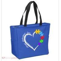 Accept Understand Love Autism Awareness Puzzle Heart Tote Bag thumb 2