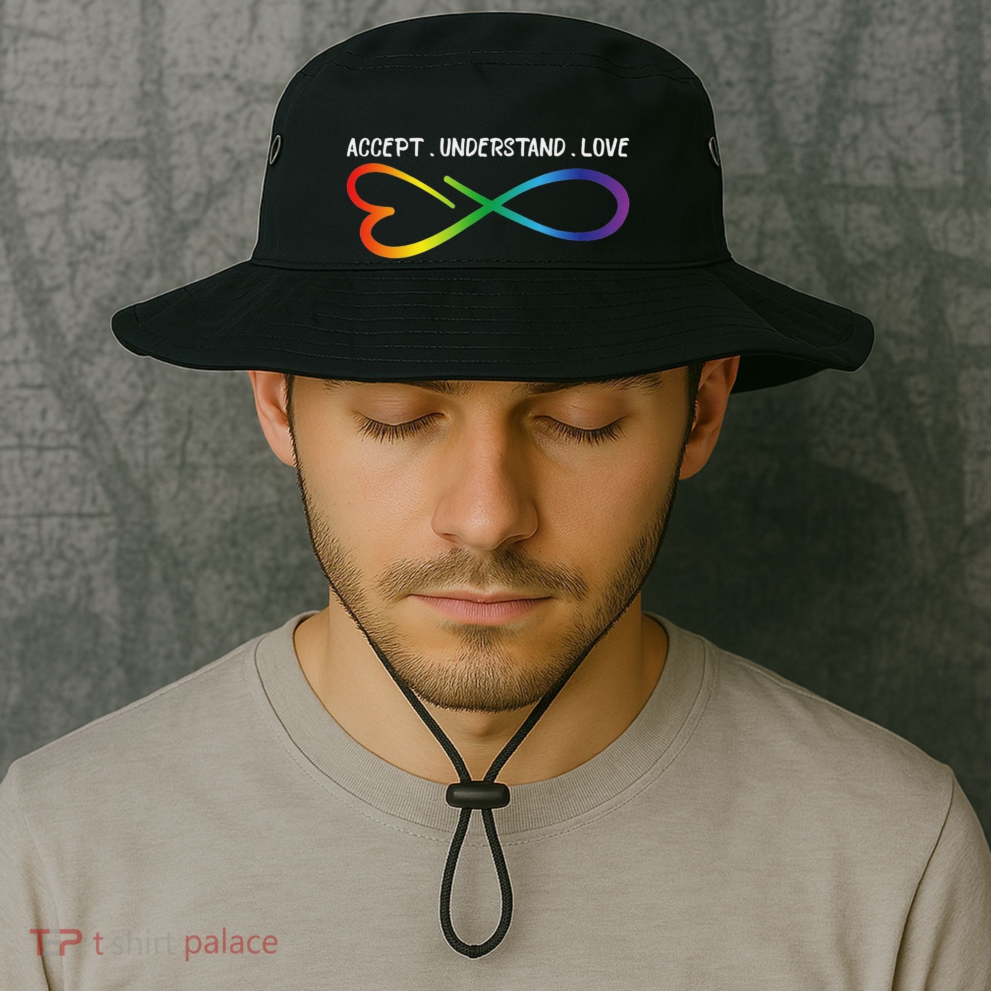 Accept Understand Love Neurodiversity Infinity Autism Bucket Hat