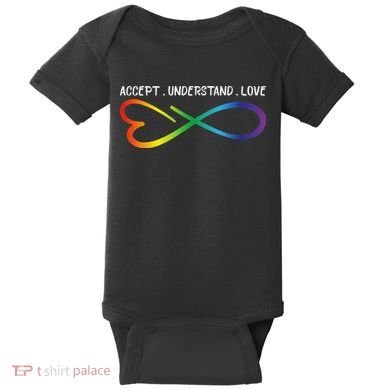 Accept Understand Love Neurodiversity Infinity Autism Baby Bodysuit
