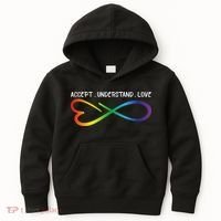 Accept Understand Love Neurodiversity Infinity Autism Kids Hoodie thumb 0