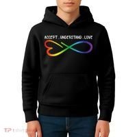 Accept Understand Love Neurodiversity Infinity Autism Kids Hoodie thumb 4