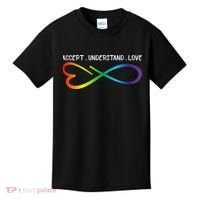 Accept Understand Love Neurodiversity Infinity Autism Kids T-Shirt thumb 0