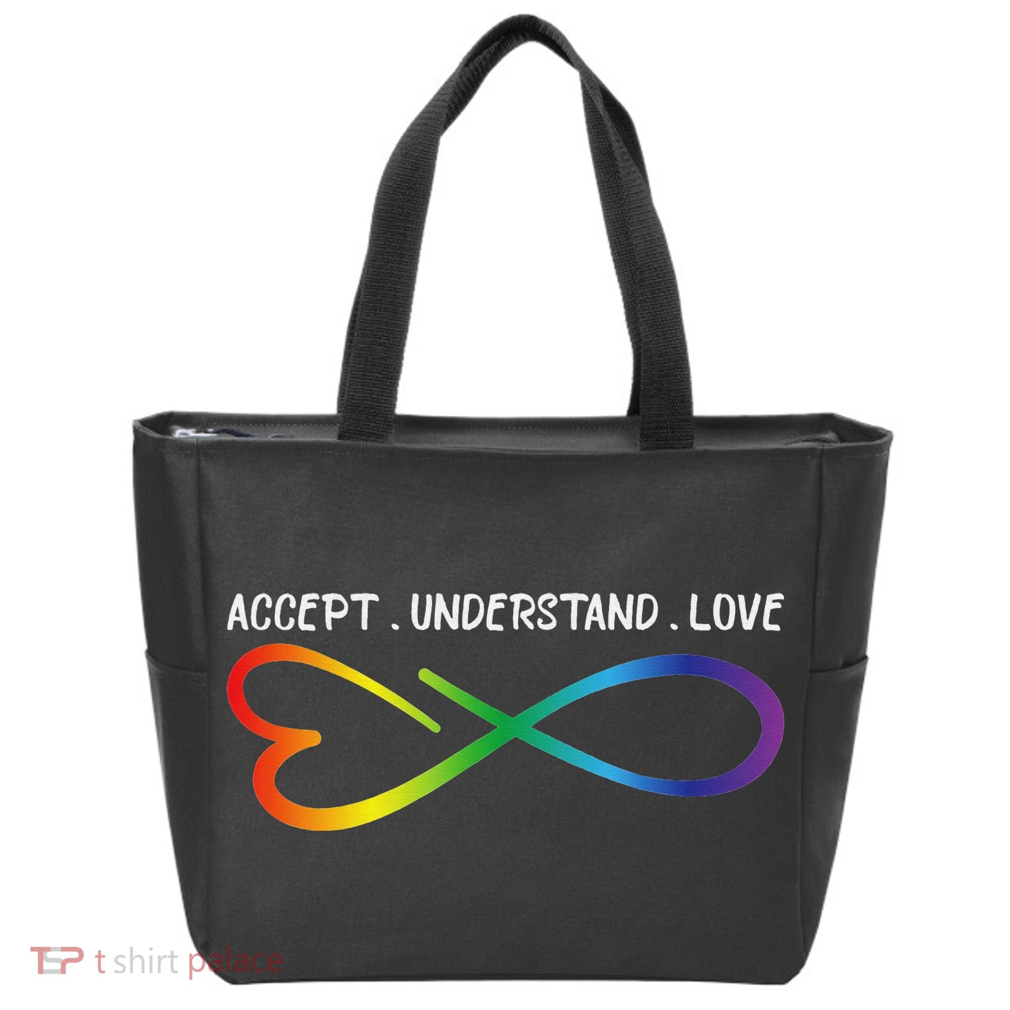 Accept Understand Love Neurodiversity Infinity Autism Tote Bag