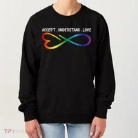 Accept Understand Love Neurodiversity Infinity Autism Women's Sweatshirt thumb 0