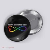 Accept Understand Love Neurodiversity Infinity Autism Button thumb 0