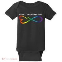 Accept Understand Love Neurodiversity Infinity Autism Baby Bodysuit thumb 0