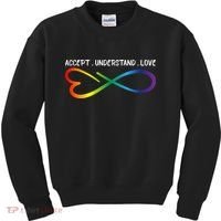 Accept Understand Love Neurodiversity Infinity Autism Kids Sweatshirt thumb 0