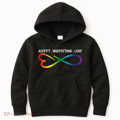 Accept Understand Love Neurodiversity Infinity Autism Kids Hoodie