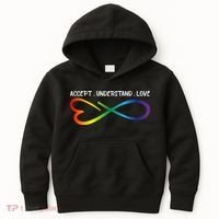 Accept Understand Love Neurodiversity Infinity Autism Kids Hoodie thumb 0