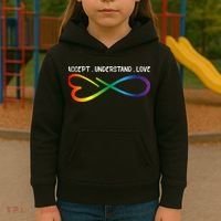 Accept Understand Love Neurodiversity Infinity Autism Kids Hoodie thumb 3