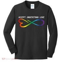 Accept Understand Love Neurodiversity Infinity Autism Kids Long Sleeve Shirt thumb 0