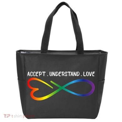 Accept Understand Love Neurodiversity Infinity Autism Tote Bag