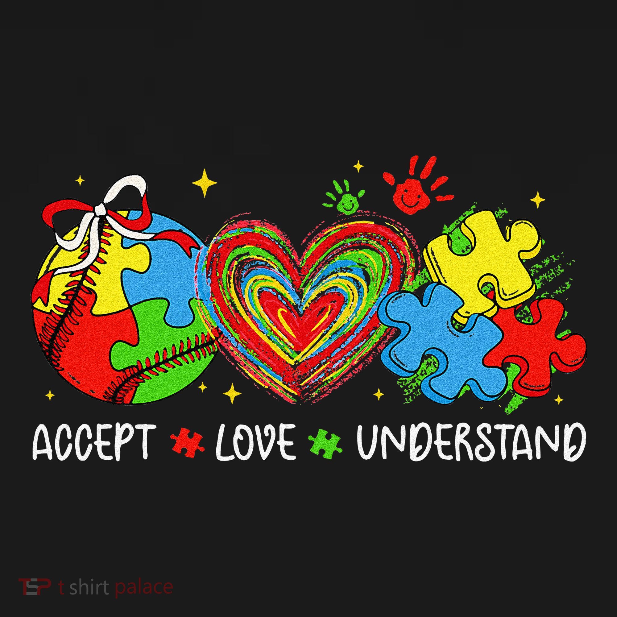 Accept Understand Love Baseball Autism Coquette Teacher Apron