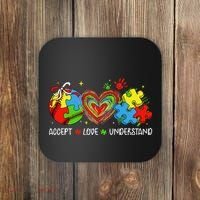 Accept Understand Love Baseball Autism Coquette Teacher Coaster thumb 0