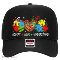 Accept Understand Love Baseball Autism Coquette Teacher Hat thumb 0