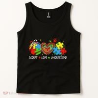 Accept Understand Love Baseball Autism Coquette Teacher Tank Top thumb 2