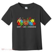 Accept Understand Love Baseball Autism Coquette Teacher Toddler T-Shirt thumb 0