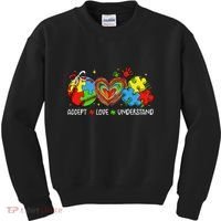 Accept Understand Love Baseball Autism Coquette Teacher Kids Sweatshirt thumb 0