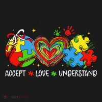Accept Understand Love Baseball Autism Coquette Teacher Kids Sweatshirt thumb 2