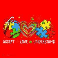 Accept Understand Love Baseball Autism Coquette Teacher Santa Hat thumb 1