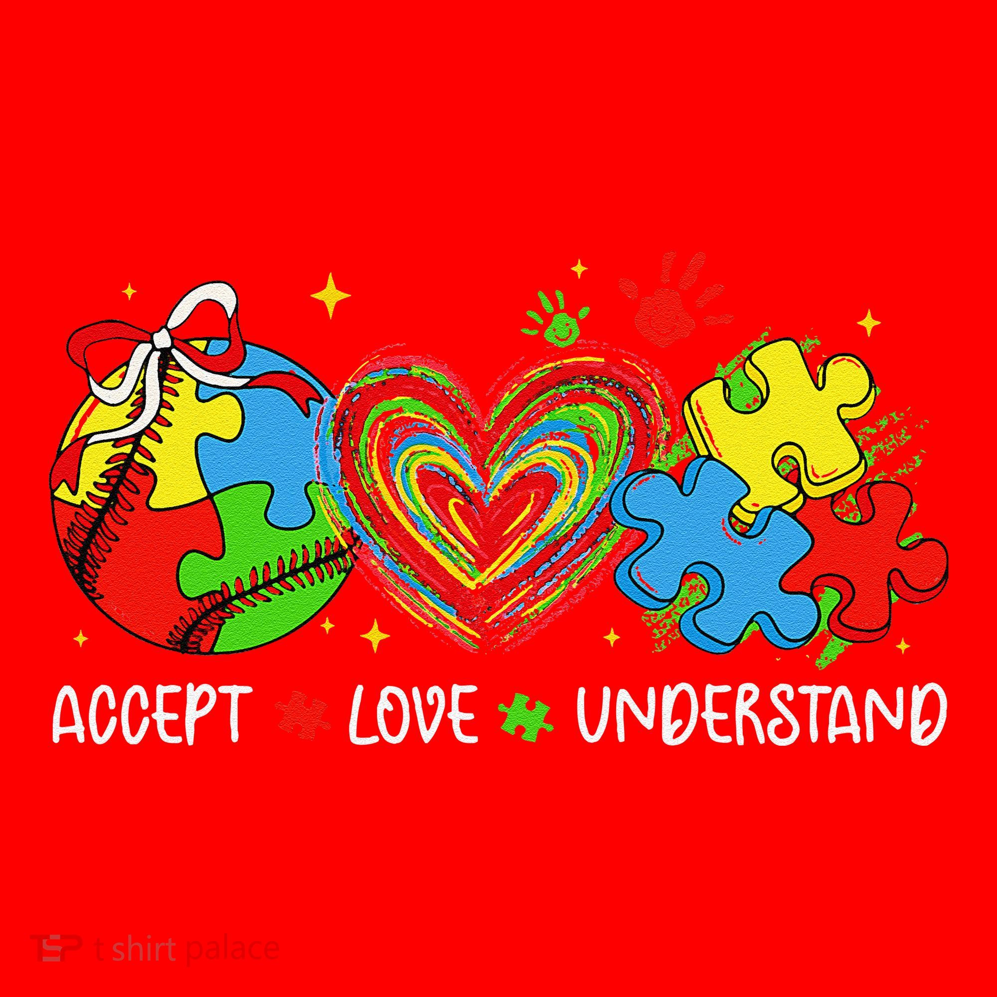 Accept Understand Love Baseball Autism Coquette Teacher Santa Hat
