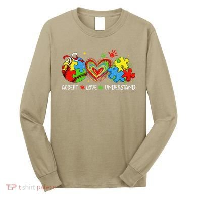 Accept Understand Love Baseball Autism Coquette Teacher Long Sleeve Shirt